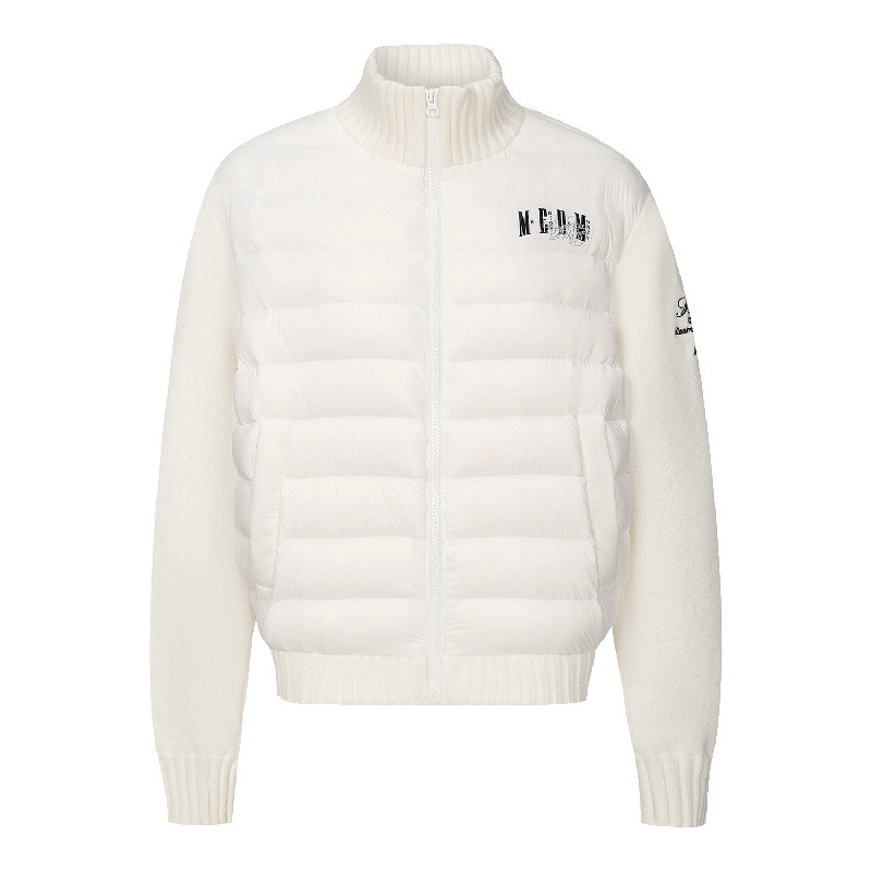 MEDM针织袖子羽绒服字母刺绣潮