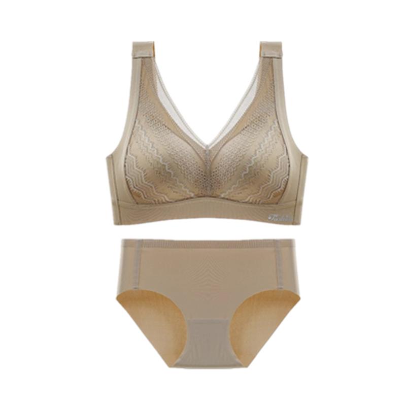 正品牌文胸罩套装乳胶无痕美背内衣女小胸聚拢无钢圈收副乳调整型