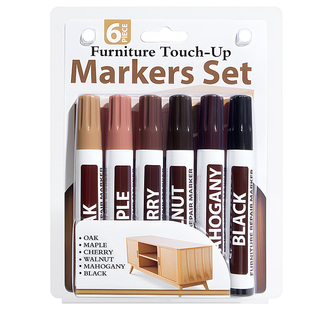 家具补漆笔木工专用油性记号笔防水防油不掉色修复划痕马克笔黄咖啡棕色实木木质门家私补色笔家用木板上色笔