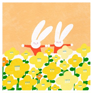 多巴胺彩色治愈系卡通插画风海报趣味小众风景奶油风装饰画芯