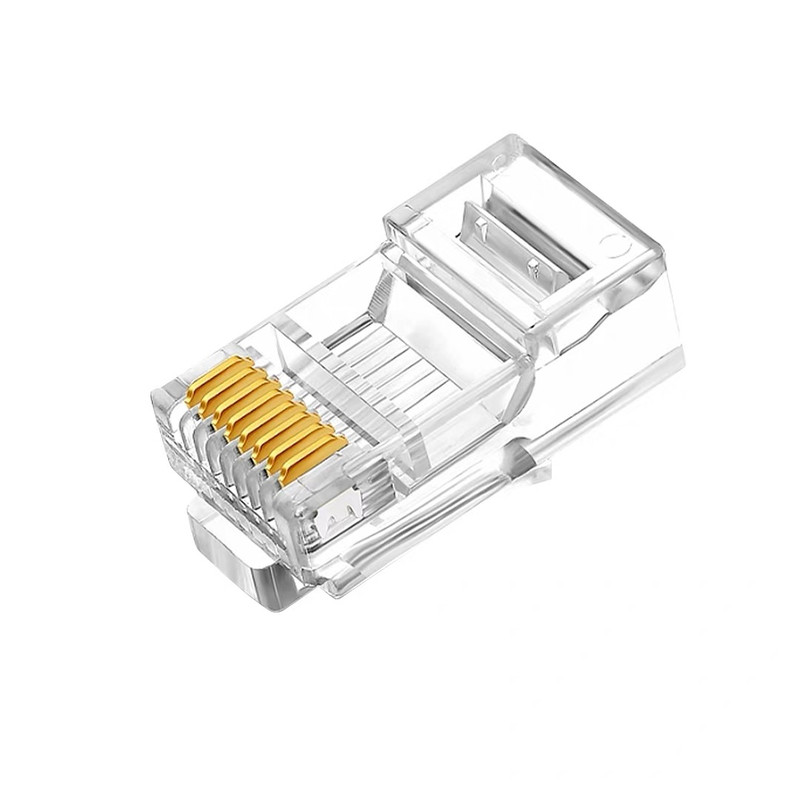 RJ45网络水晶头超五类六类纯铜镀金8芯千兆CAT6模块插头1000个