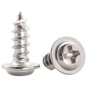 圆头十字带垫自攻螺丝铁镀镍盘头螺钉电脑机箱螺丝M1.7M2M2.6M3M4