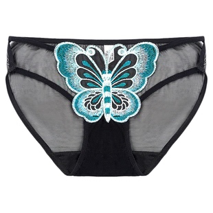 内裤女锦纶性感大码镂空细带薄款网纱蕾丝三角裤纯欲风欧美风大码