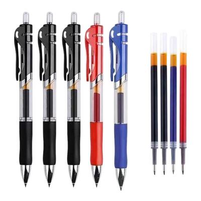 按动中性笔水笔学生用黑色签字笔