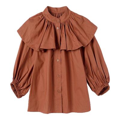 法式小衫荷叶边娃娃领衬衫女上衣