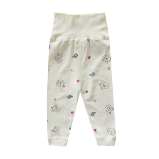 婴儿裤子春秋款a类纯棉可开档打底秋裤小月龄宝宝秋装高腰护肚裤