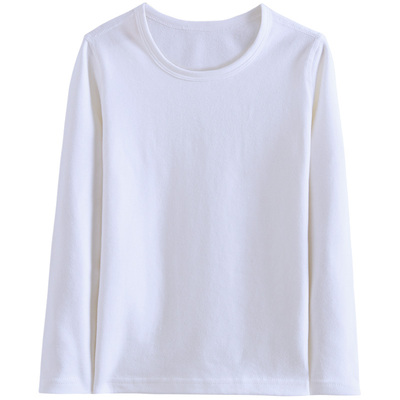 紧身纯白舞蹈大童长袖贴身打底衣