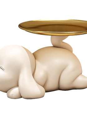 可爱狗狗托盘收纳摆件