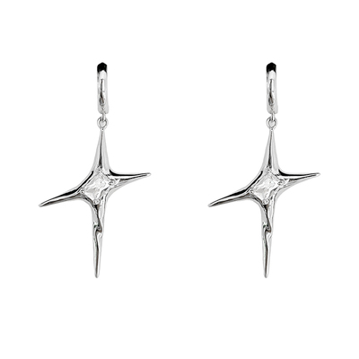 银耳环小众金属无性别设计