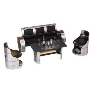 油桶洽谈接待办公沙发卡座舞蹈室休息区工业风奶茶店餐厅桌椅组合