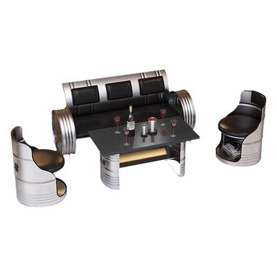 洽谈接待卡座休息区油桶桌椅组合