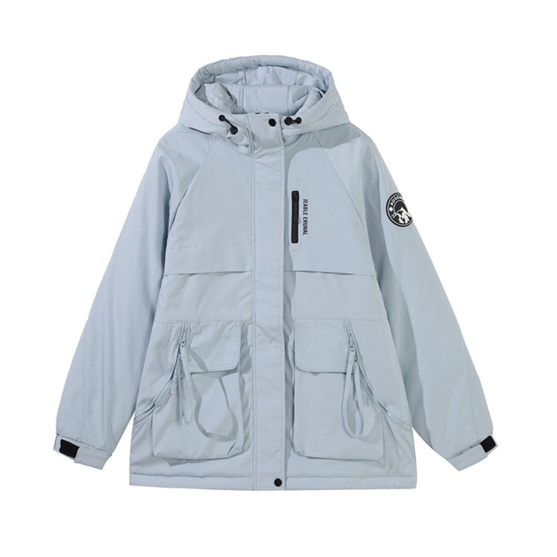 特大码秋冬胖mm显瘦工装棉服外套