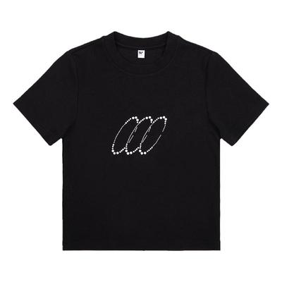 CryingCenter四色复古3C烫钻显瘦内搭紧身辣妹上衣 双面弹力面料