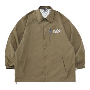 Battles秋冬美式刺绣防风锁温印花教练夹克多袋机能宽松休闲外套