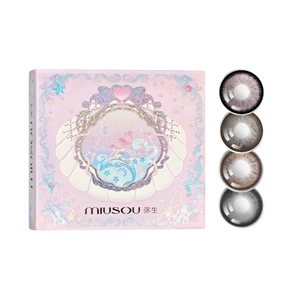 新品弥生美瞳半年抛贝母光晕14.5大直径「人鱼」彩色近视隐形眼镜