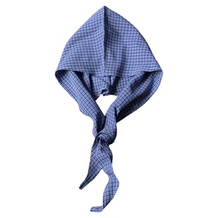 新款帽子披肩蓝色格子连帽头巾男士领巾围巾男女潮牌百搭脖子配饰