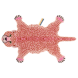 荷兰Doing Goods粉红豹子地毯手工地垫可爱动物毯子客厅脚垫