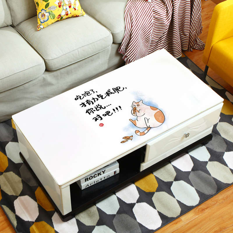 防水防油免洗茶几垫电视柜咖啡厅卧室吧台防滑防烫长方形创意桌布