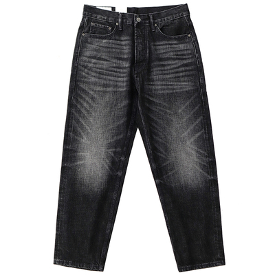 NEW重磅赤耳直筒黑色牛仔裤