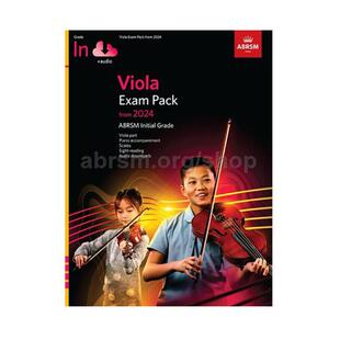 英皇中提琴考级教材 2024新版 初级 附在线音频 ABRSM原版乐谱书 Viola Exam Pack 9781786015815