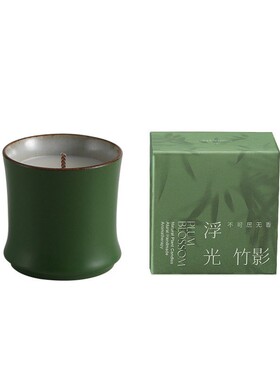 竹节香薰蜡烛大豆蜡陶瓷杯节日礼