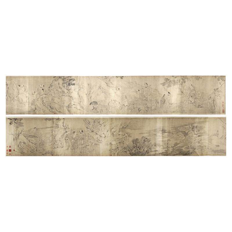 清 石涛十六罗汉图古代名人字画书画国画真迹高清绢布微喷复制品