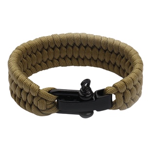 宽版手绳户外登山伞绳手链金属扣可调节男女编织手环七芯野营