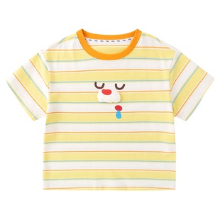 嘟嘟家儿童短袖条纹夏季男童T恤春季女童衣服宝宝童装t女宝上衣类