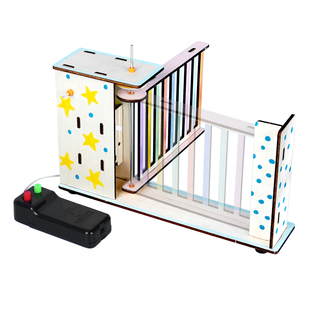 遥控电动门学生科学手工实验 科技小制作diy工业区大门模型教具新