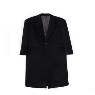 VAPOURBLUE【臻享礼遇】黑色大衣女冬季设计感羊毛绒中长款外套