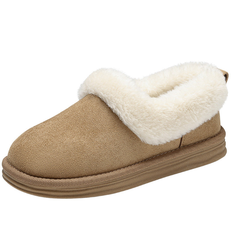 足力健年轻款毛毛雪地靴保暖舒适