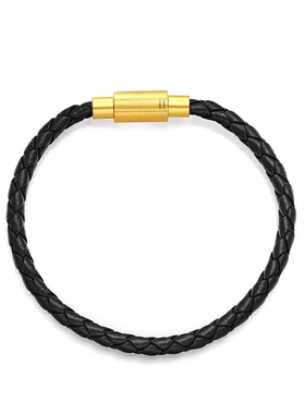 金色扣皮手链穿3D硬金饕餮转运珠