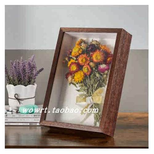 3厘米5厘米中空木质立体创意相框摆台A4挂墙正方形油画棒衍纸画框