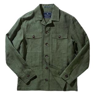 艾比路春夏经典复古军事风100%亚麻洗水OG-107衬衫式工装夹克男