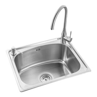 柔美水槽莲体防臭304不锈钢B2-5242洗碗池洗菜盆带沥净水水龙头