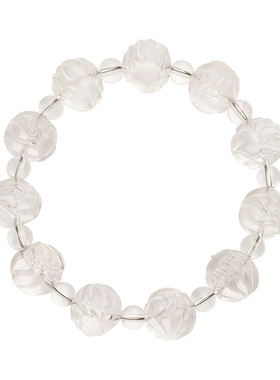 东北五仙九尾狐天然白水晶手链