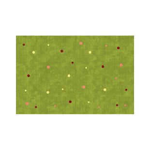 中古风地毯客厅美式复古高级感沙发茶几毯绿色波点地垫卧室床边毯