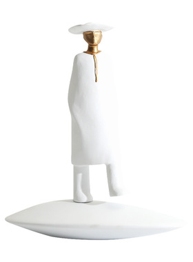 白色别墅会所售楼大厅艺术风摆件