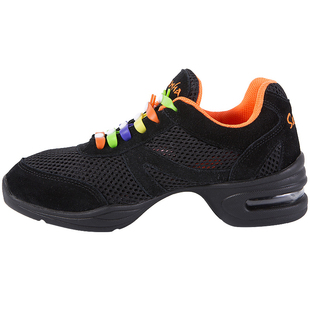 法国三沙 舞蹈鞋跳舞鞋广场爵士舞鞋女软底网面透气夏季外穿时尚