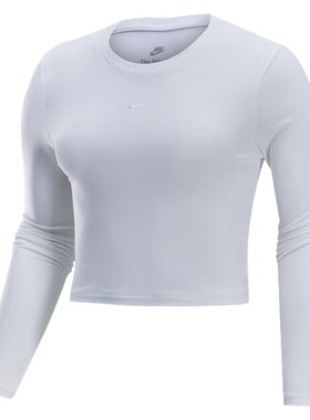 NIKE耐克女W NSW NK CHLL KNT LS CRP无领运动长T恤HF5323-100