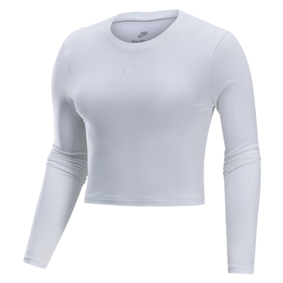 NIKE耐克女W NSW NK CHLL KNT LS CRP无领运动长T恤HF5323-100