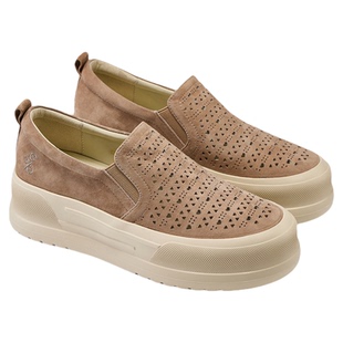 fed一脚蹬增高鞋夏季新款女鞋静谧棕迹松糕鞋厚底板鞋女款YAB890