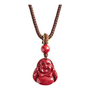 朱砂平安扣吊坠貔貅真正原矿朱砂女士本命年生肖佩戴项链男护身符