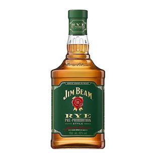 金宾黑麦波本威士忌美国原装进口占边绿标波旁洋酒酒吧调酒基酒