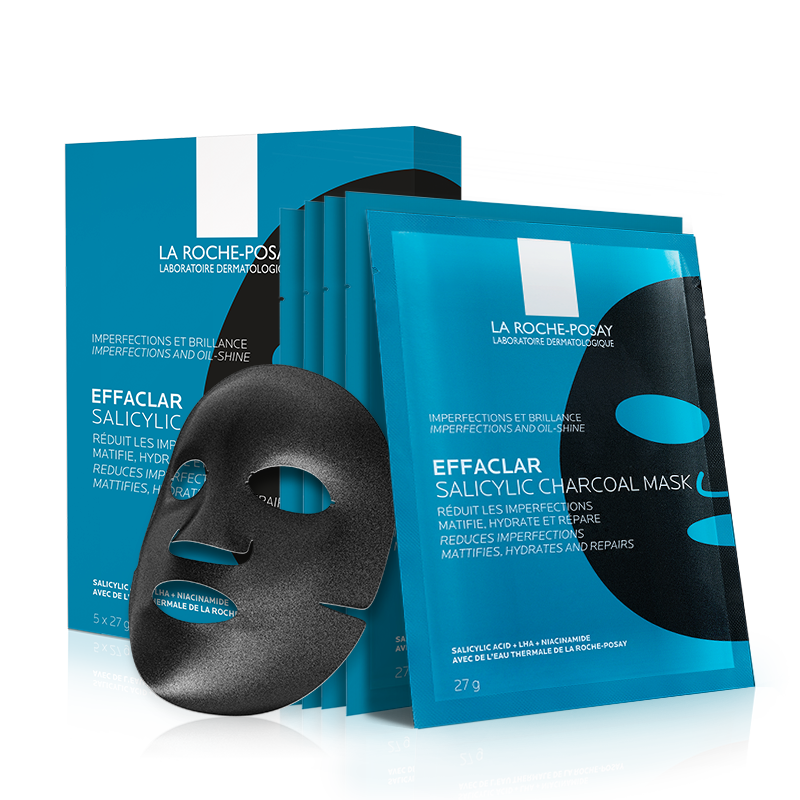 【官方】理肤泉清痘净肤水杨酸面膜黑膜控油细毛孔去角质5片x27g