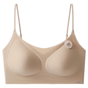 kissy内衣旗舰店粉底液无痕隐形肌底细肩带文胸罩夏季薄款内衣女