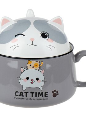猫咪大容量学生可爱风卡通泡面碗