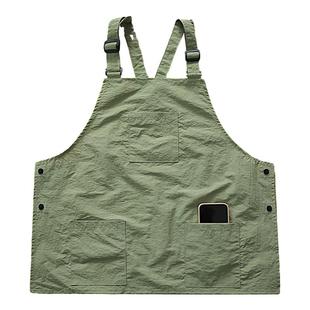 夏季防水围裙罩衣男女定制logo咖啡奶茶店餐饮服务员工作服女