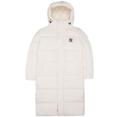 情侣长款连帽羽绒服MLB保暖