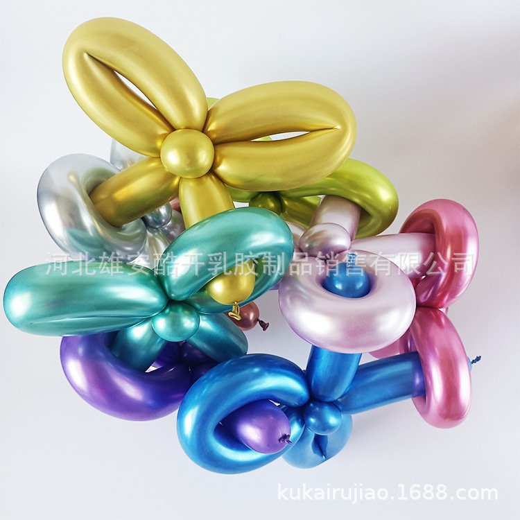 1.8克金属长条加厚生日派对乳胶长条魔术金属气球编织260造型